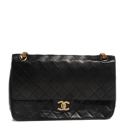 Chanel Lambskin Medium Mademoiselle Chain Double Flap Black 1 of 8