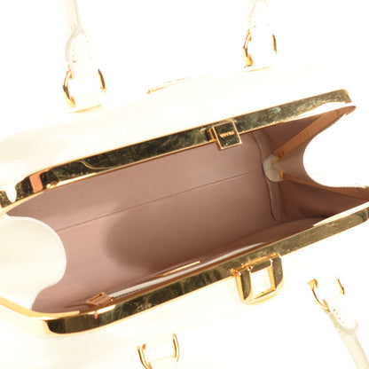 Prada Saffiano Vernice Frame Bag White 5 of 14