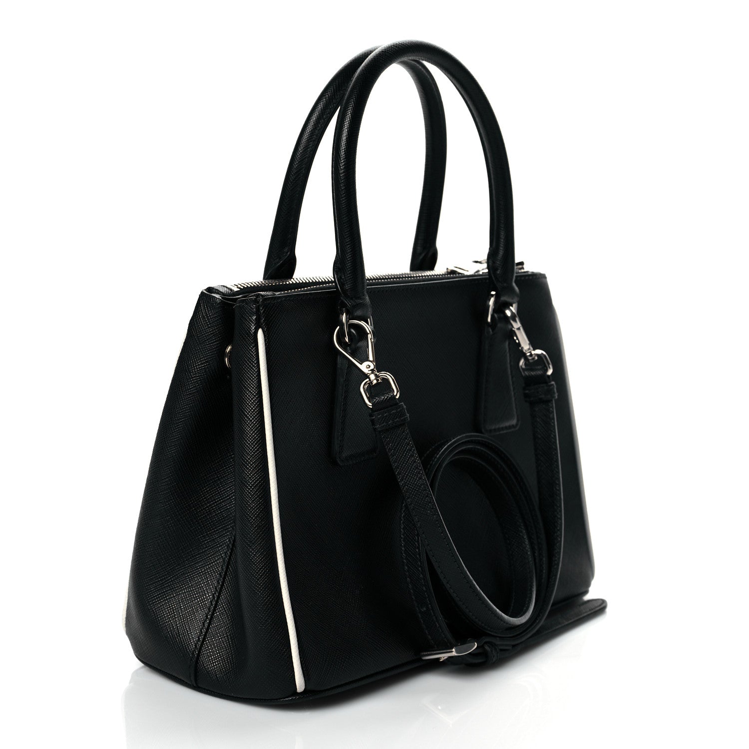 Prada Saffiano Small Galleria Double Zip Tote Black 3 of 10