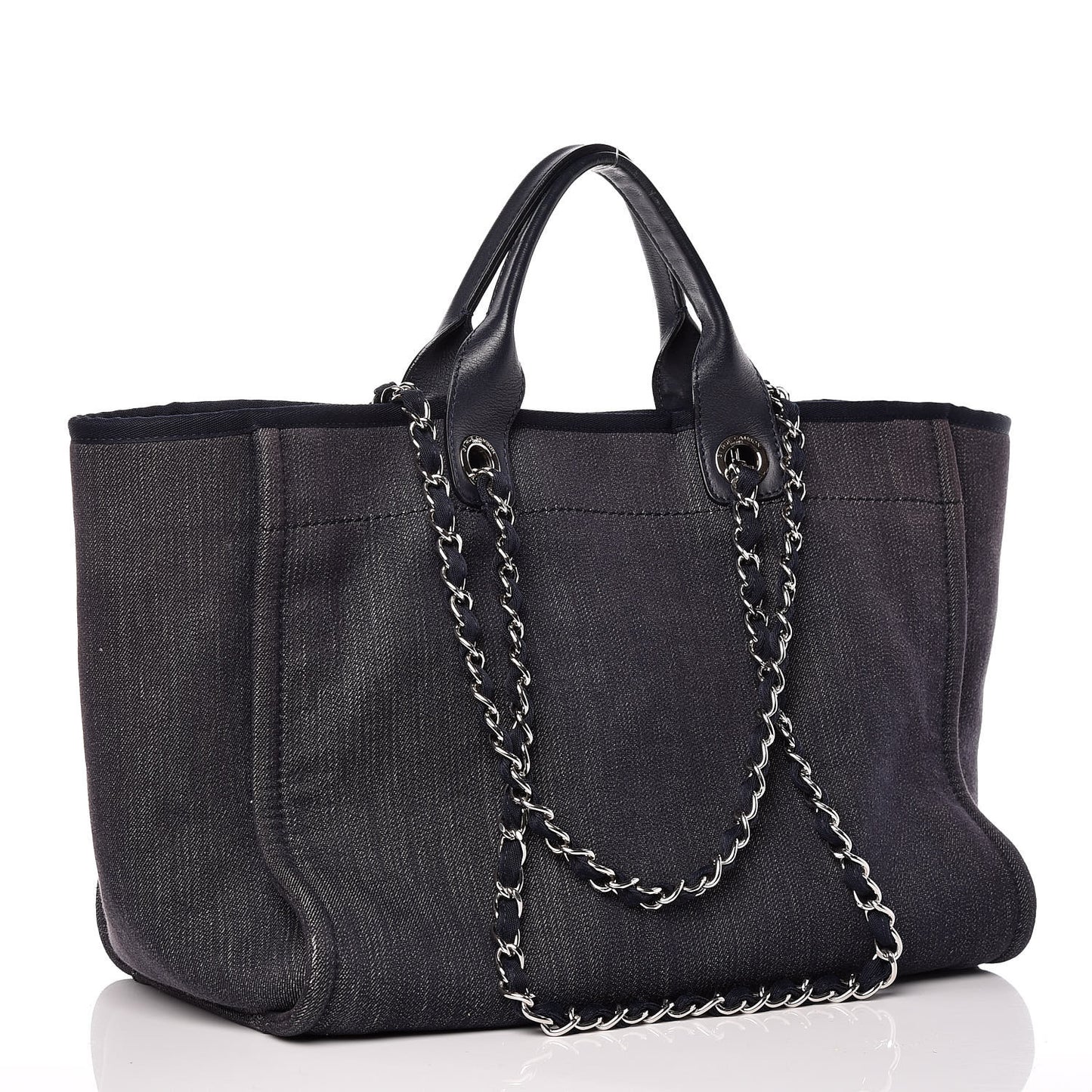 Denim Large Deauville Tote Dark Blue
