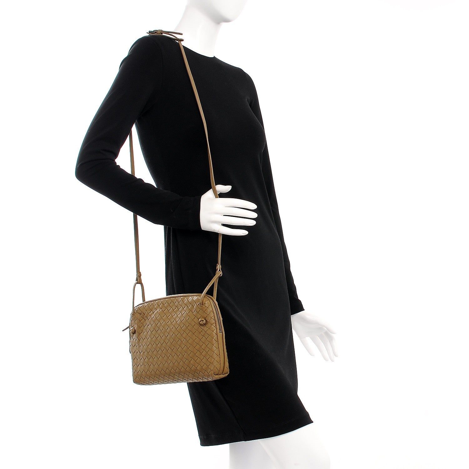 Bottega Veneta Nappa Intrecciato Pillow Crossbody Messenger Camel 2 of 9