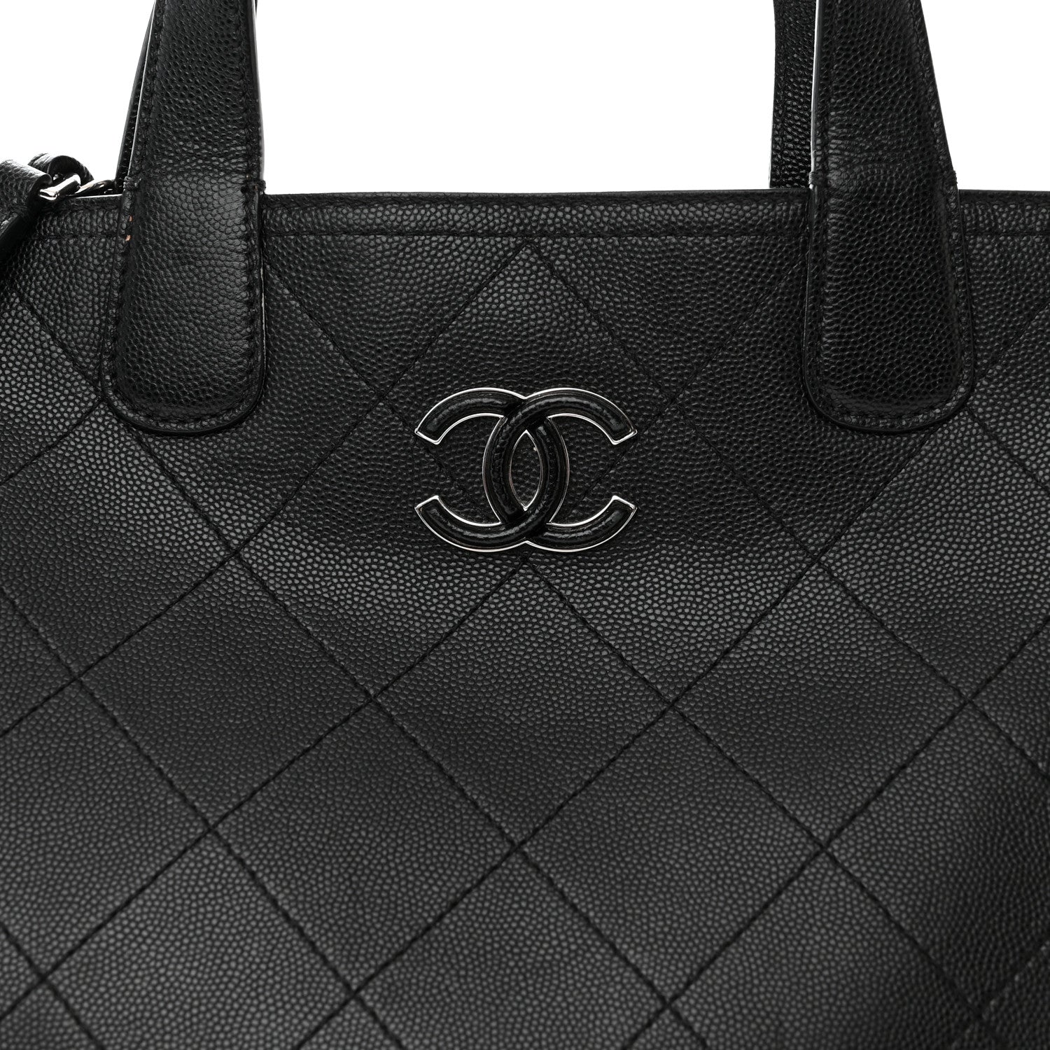 Chanel Caviar Stitched Large Lady Coco Shopping Tote Black 8 of 14