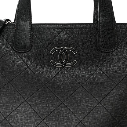 Chanel Caviar Stitched Large Lady Coco Shopping Tote Black 8 of 14