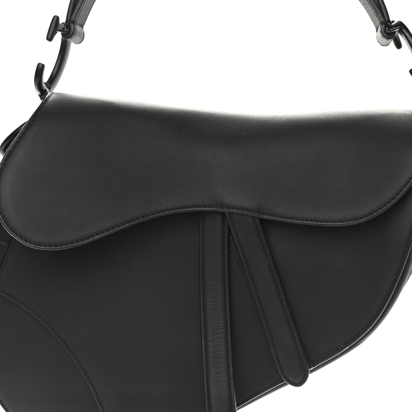 Ultra Matte Calfskin Saddle Bag Black
