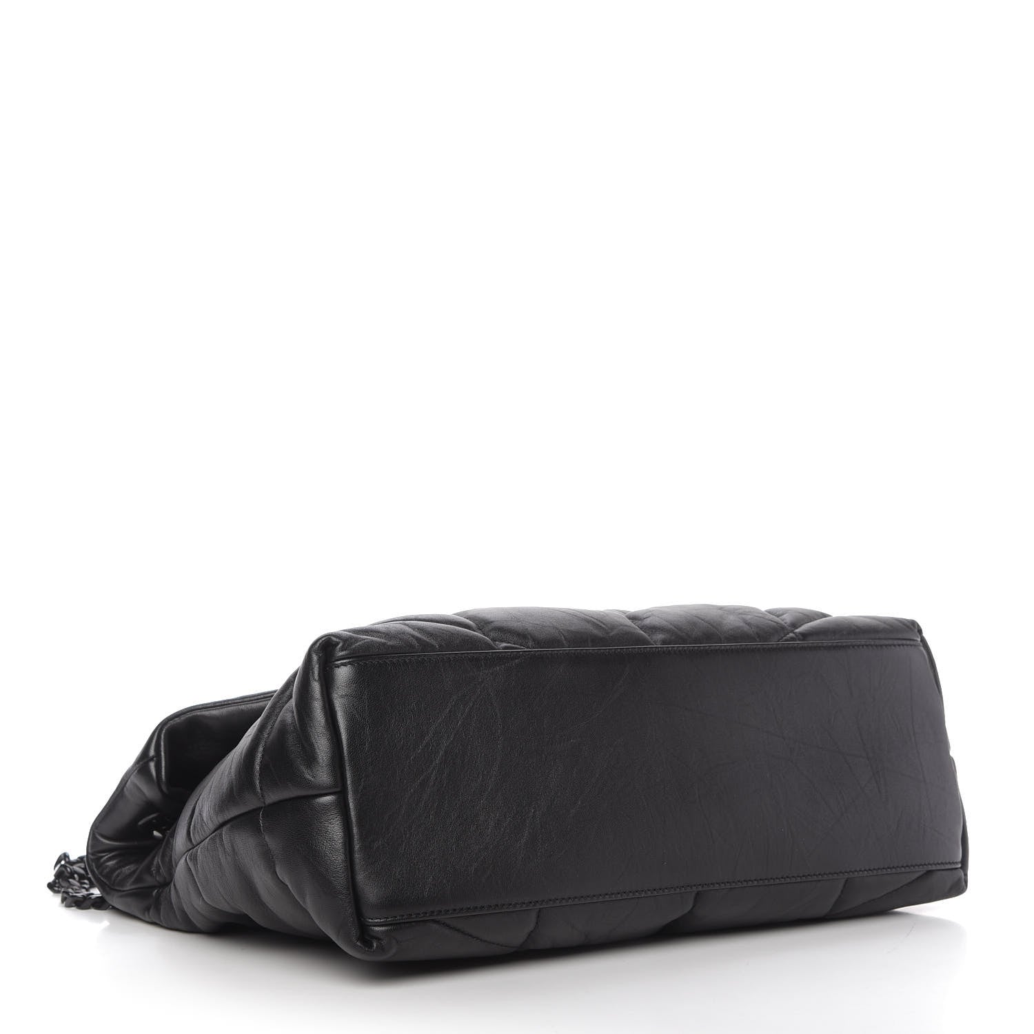 Saint Laurent Lambskin Quilted Medium Loulou Puffer Monogram Chain Satchel Black 4 of 11