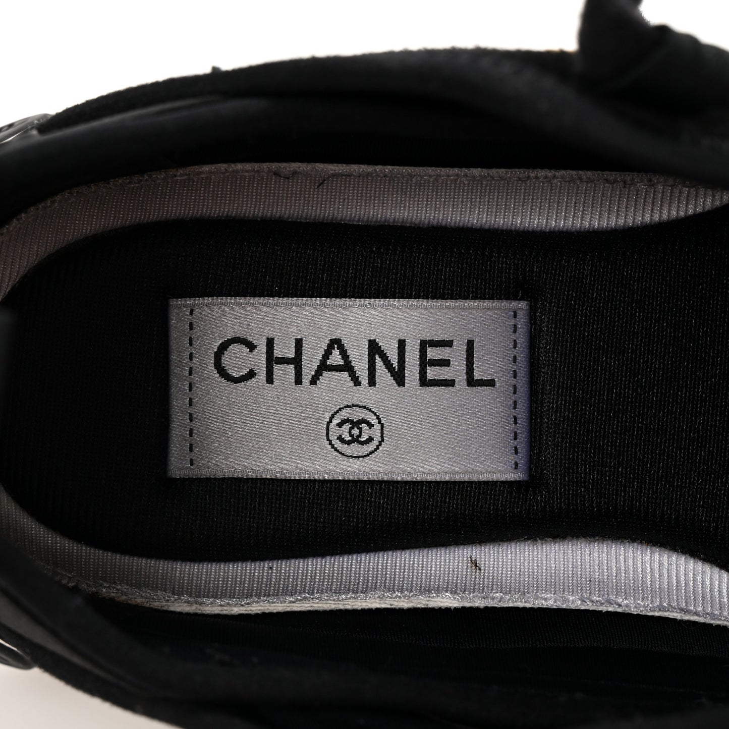 Velvet Calfskin Mixed Fibers CC Sneakers 36 Black