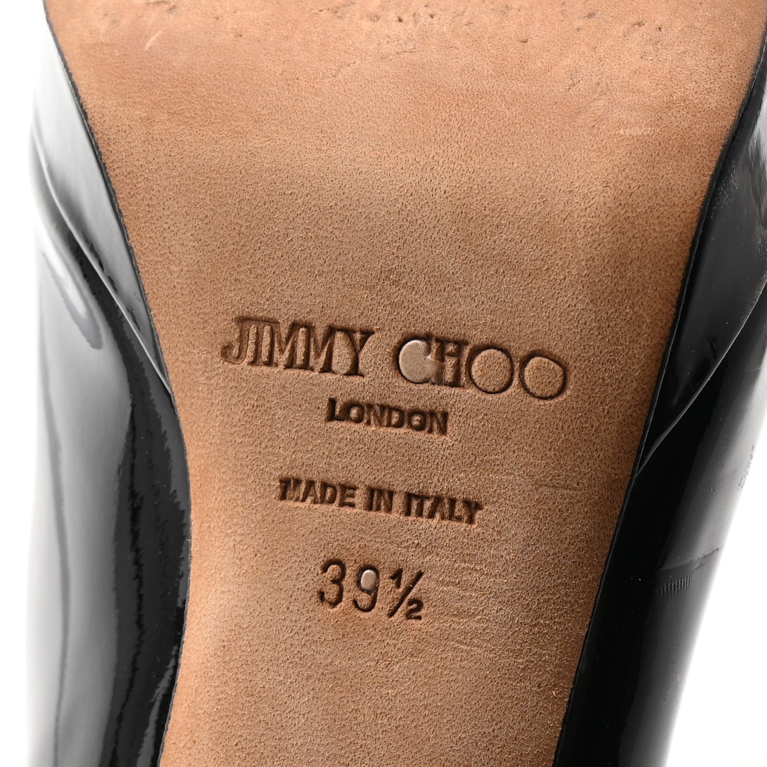 Jimmy Choo Patent Nova 100 Slingback Peep Toe Pumps 39.5 Black 7 of 8