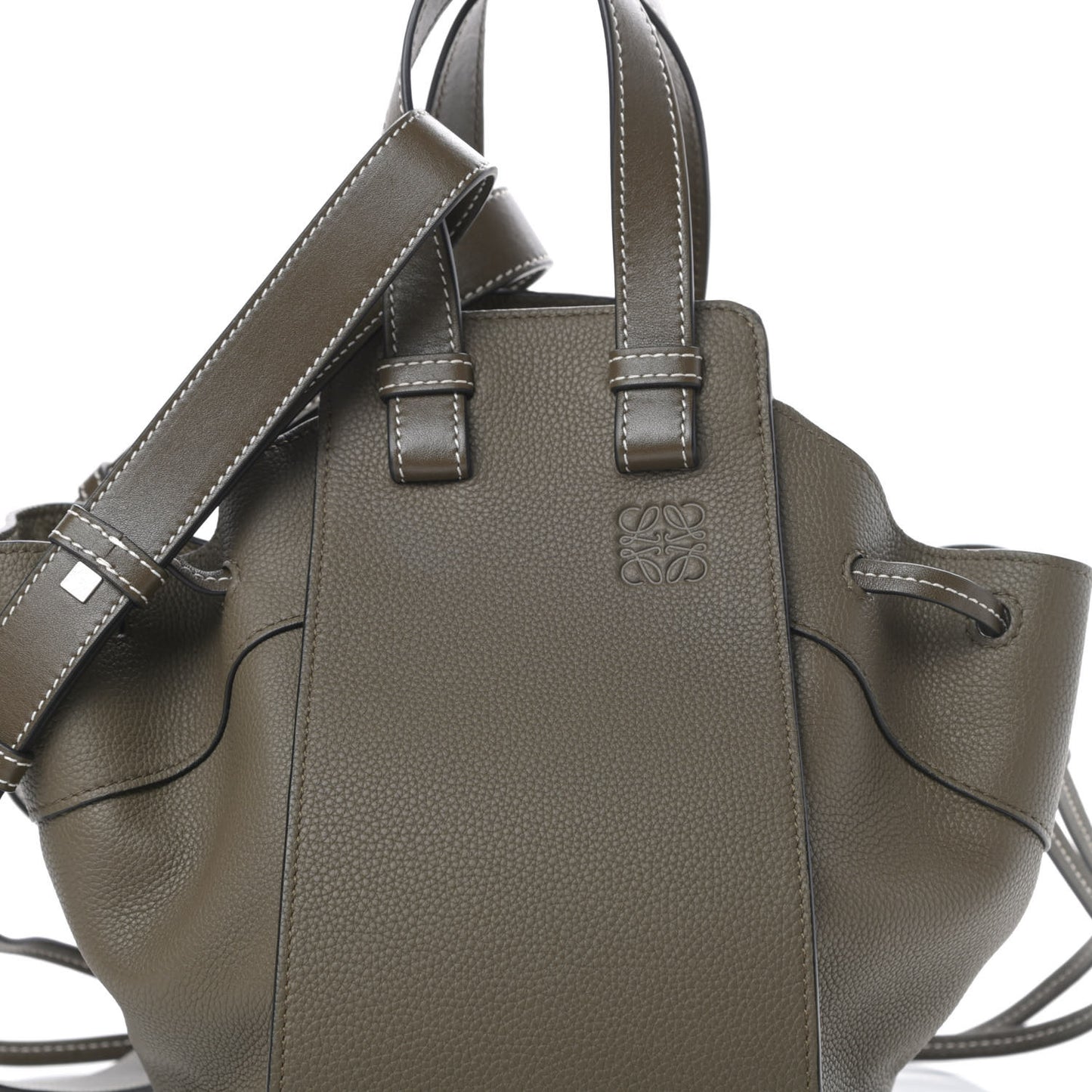 Calfskin Small Hammock Shoulder Bag Khaki Green