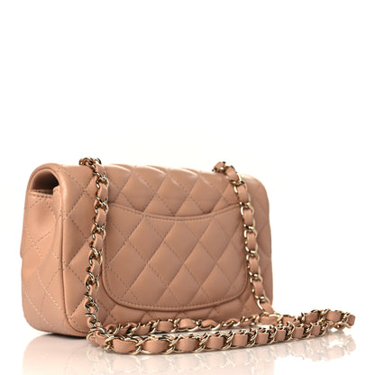 Chanel Lambskin Quilted Mini Rectangular Flap Beige 3 of 9