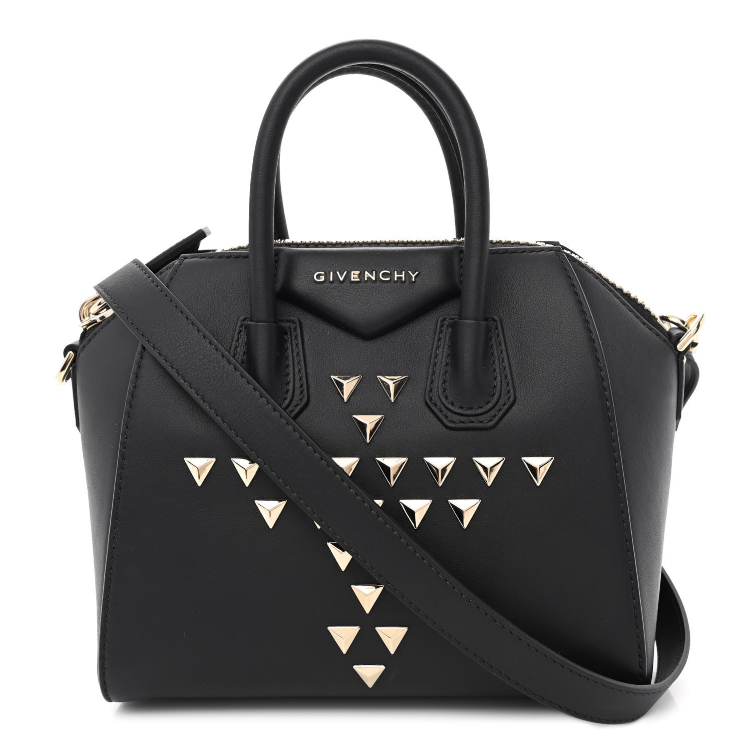 Givenchy Smooth Calfskin Triangle Studded Mini Antigona Black 1 of 11