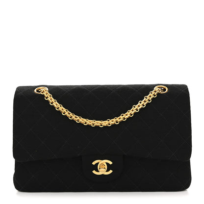 Chanel Jersey Quilted Medium Double Flap Black 1 of 13
