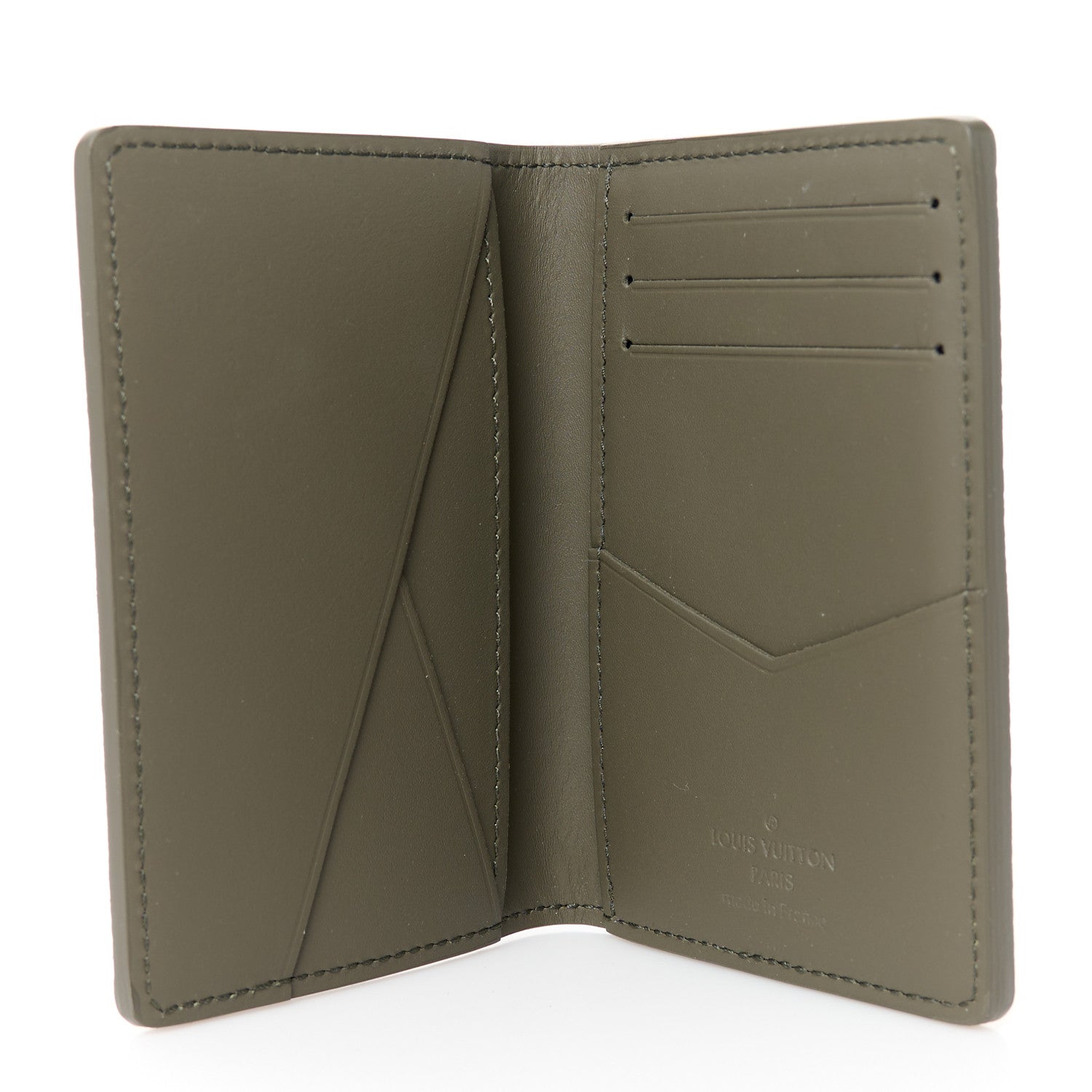 Louis Vuitton Grained Calfskin Aerogram Pocket Organizer Khaki 4 of 6