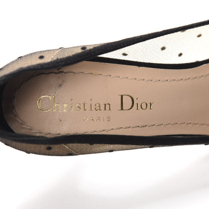 Christian Dior Suede Calfskin Plumetis Lovely-D Ankle Wrap Pumps 37 Black 7 of 13