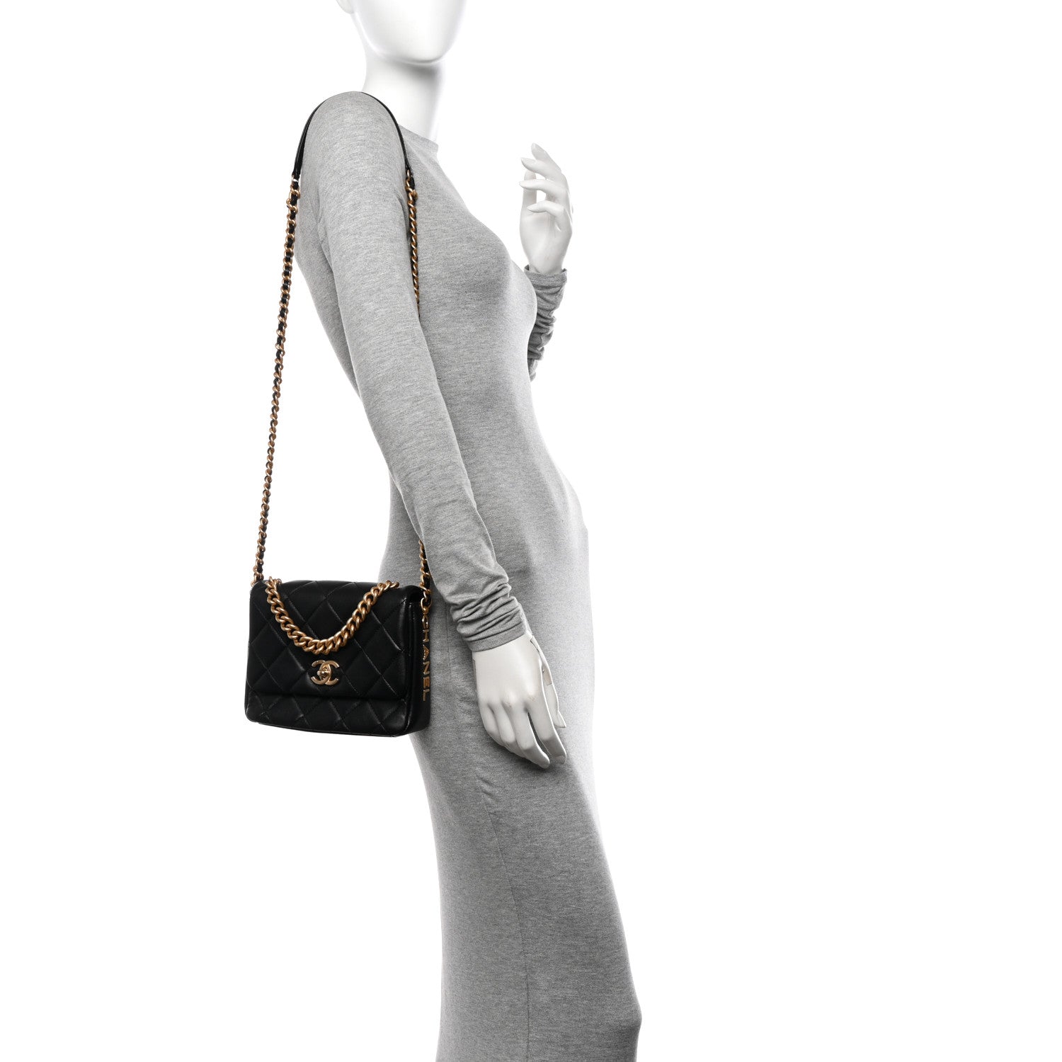 Chanel Lambskin Quilted Small Side Note Flap Black 2 of 11