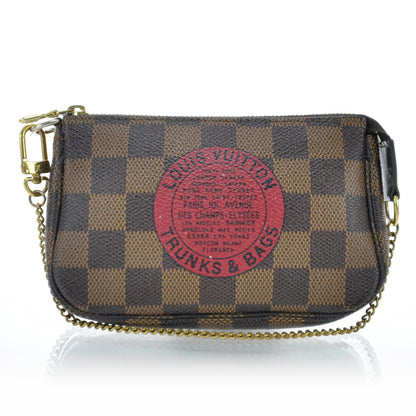 Louis Vuitton Damier Ebene Complice Trunks and Bags Mini Pochette Accessories Red 1 of 7
