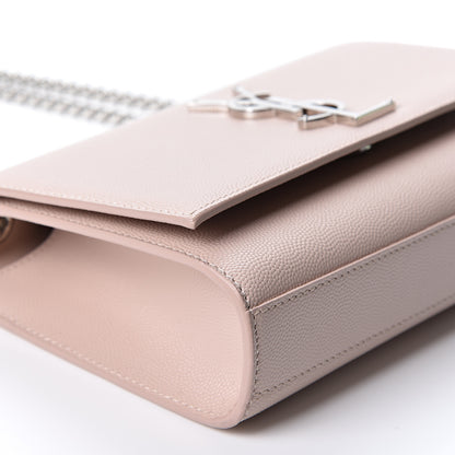 Saint Laurent Grain De Poudre Small Monogram Kate Satchel Marble Pink 8 of 10