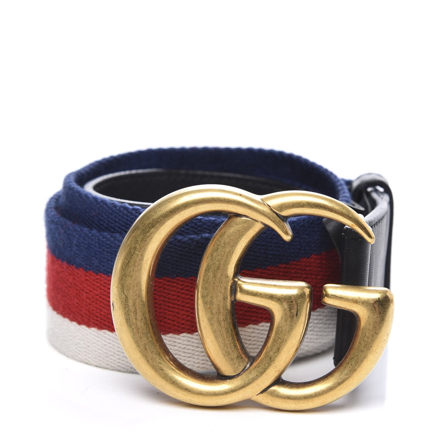 Nylon Calfskin Sylvie Web Double G 40mm Belt 95 38 Mystic White Hibiscus Red Maritime Black