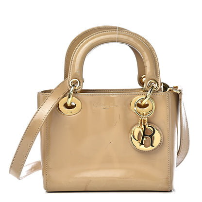 Christian Dior Patent Mini Lady Dior Beige 1 of 19