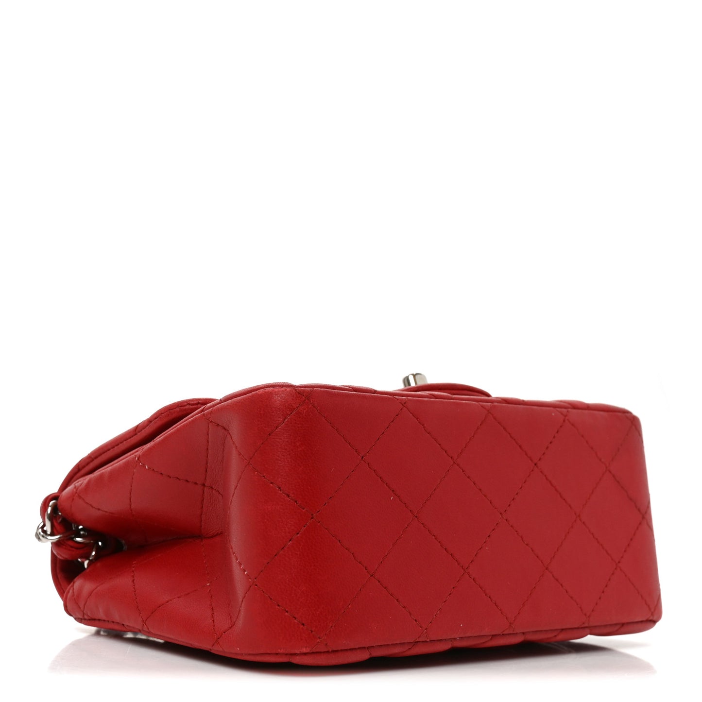 Lambskin Quilted Mini Square Flap Red