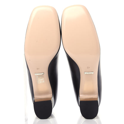 Gucci Malaga Kid Crystal Square G Madelyn Mid Heel Loafer Pumps 40 Black 6 of 11