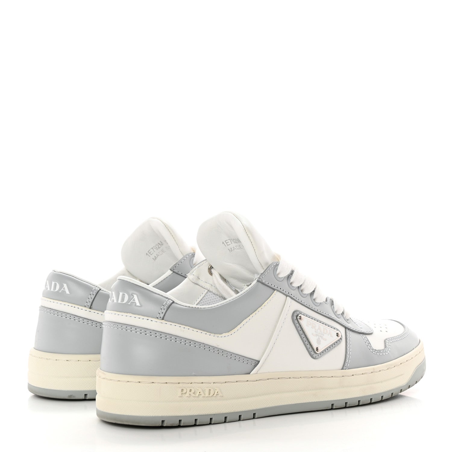 Prada Vitello Sport Spazzolato Rois Triangle Logo Womens Downtown Low Top 30mm Sneakers 37.5 White Fiordaliso 3 of 18