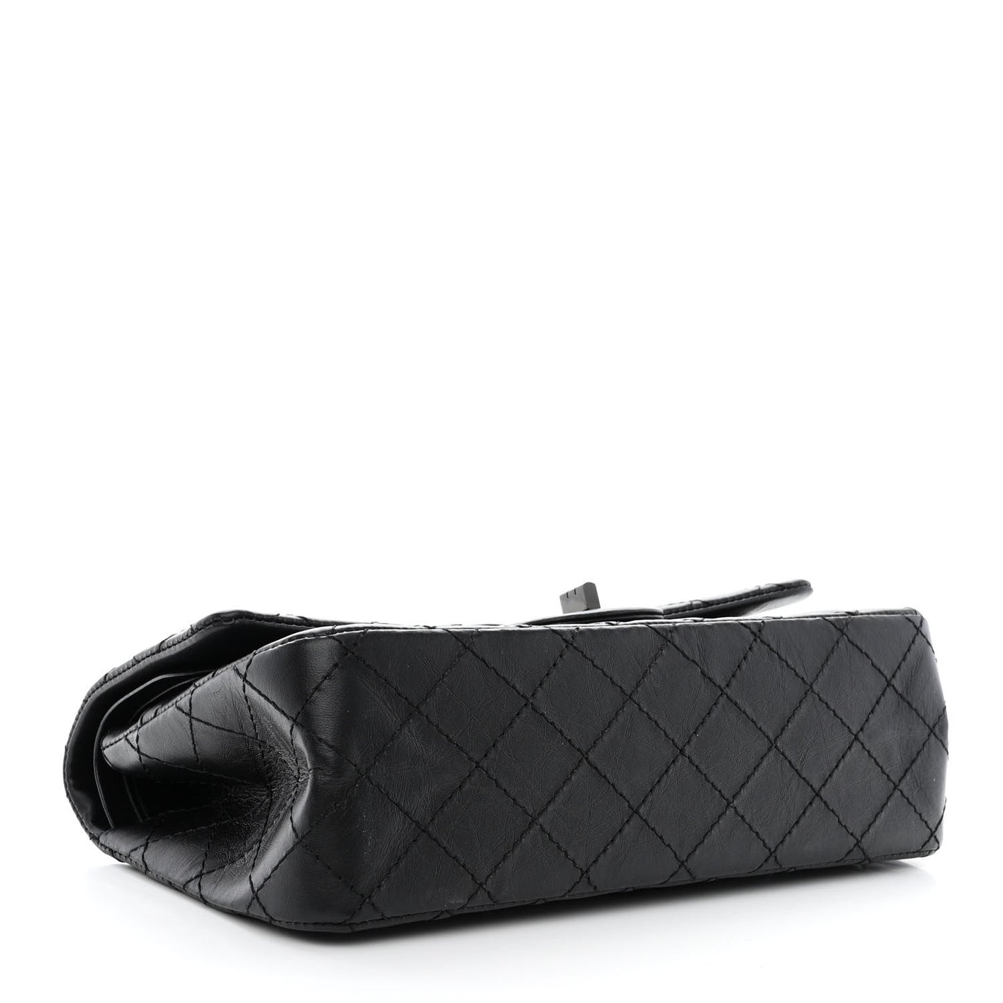 Aged Calfskin Quilted 2.55 Reissue 225 Flap So Black