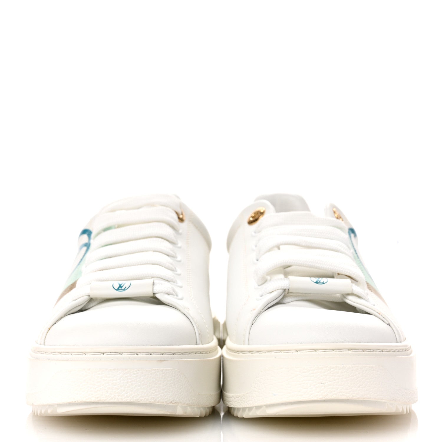 Louis Vuitton Monogram Time Out Sneakers 37.5 White Vert 3 of 9
