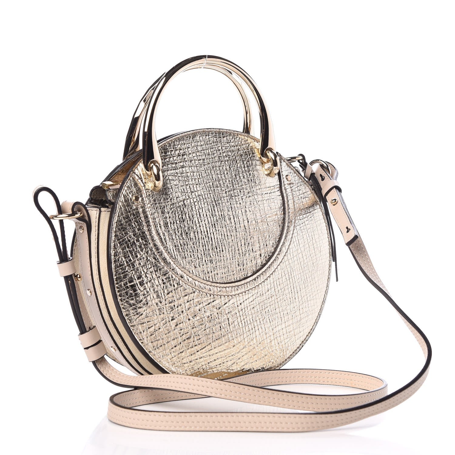 Chloe Metallic Calfskin Suede Small Pixie Bag Gold 4 of 9