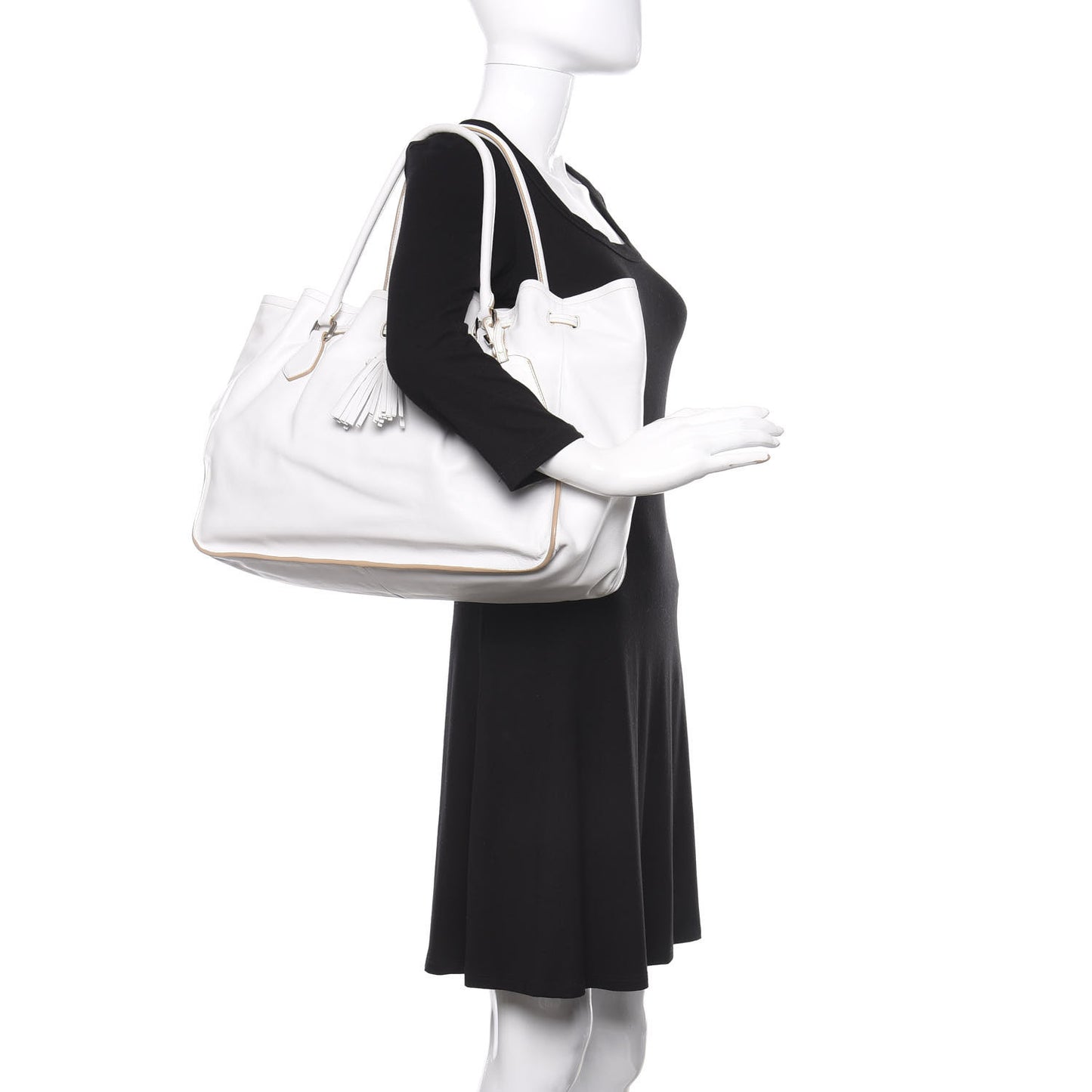 Nappa Soft Drawstring Tote White