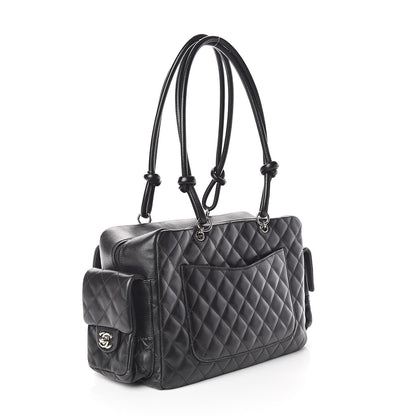 Chanel Calfskin Quilted Large Cambon Multipocket Reporter Black 3 of 10