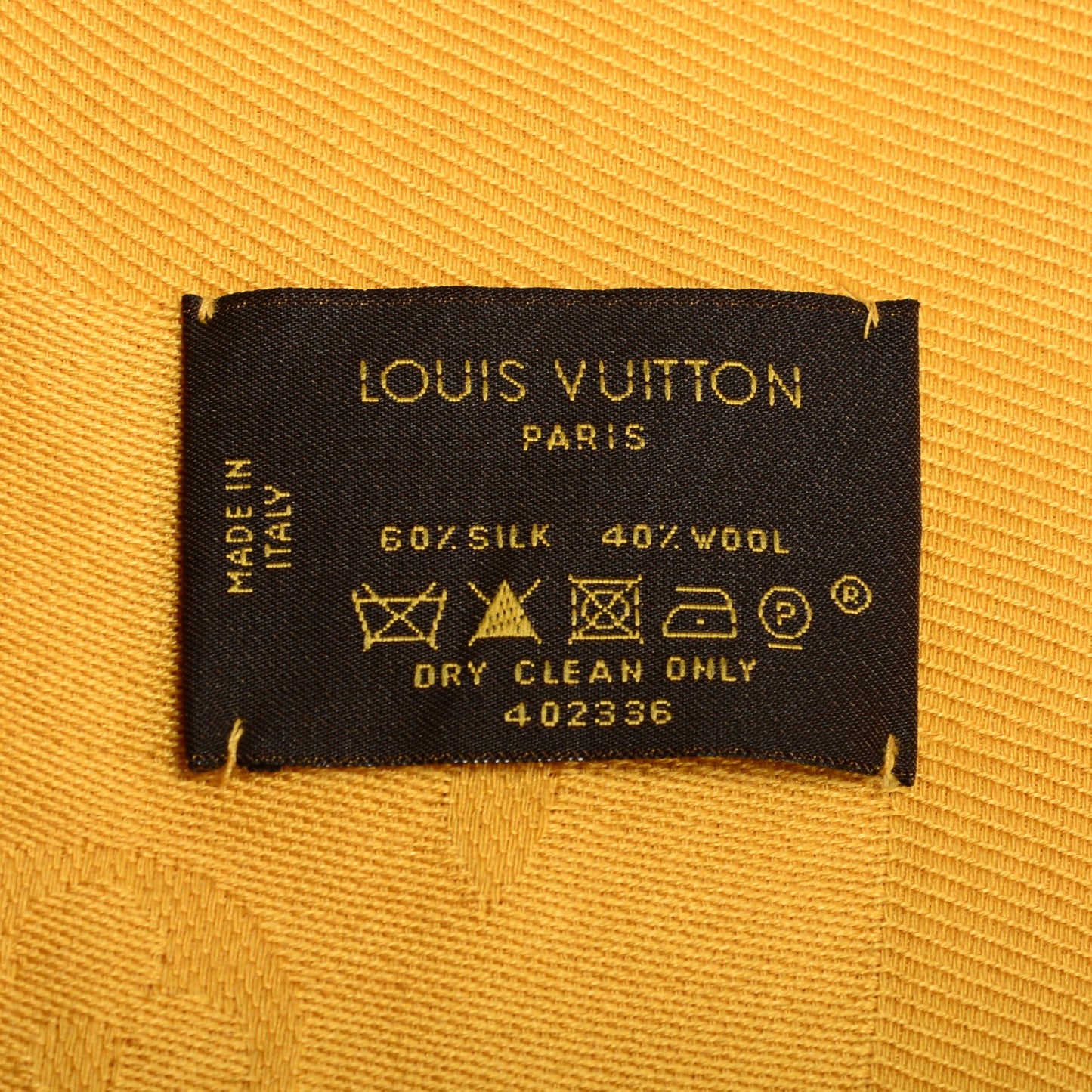 Wool Silk Monogram Shawl Safran