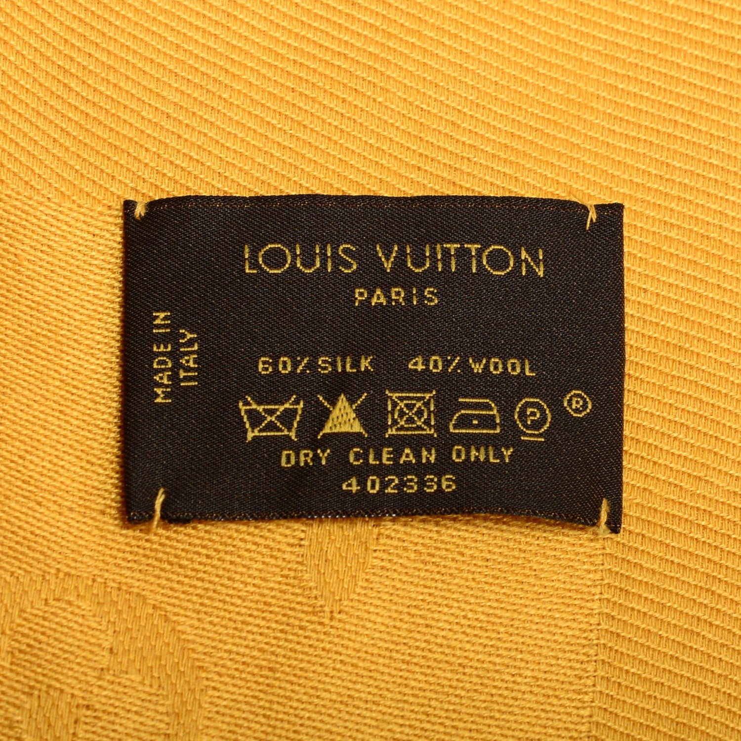 Louis Vuitton Wool Silk Monogram Shawl Safran 5 of 6
