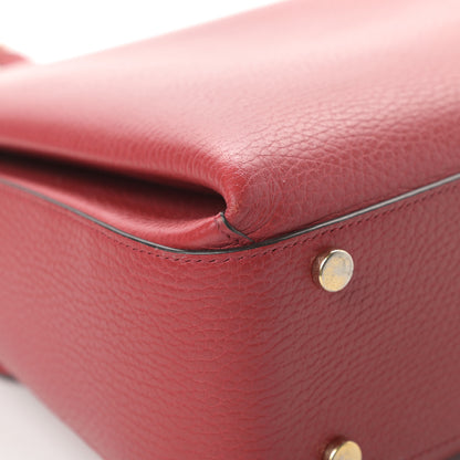 Gucci Dollar Calfskin Medium Interlocking G Top Handle Shoulder Bag Red 12 of 15