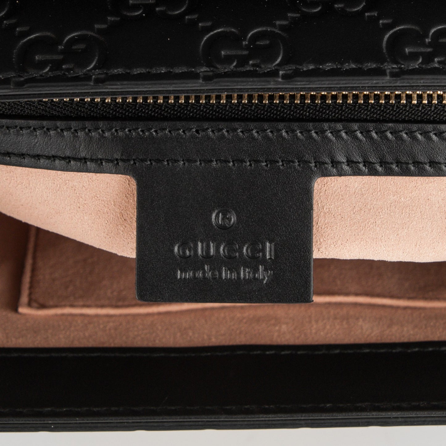 Guccissima Signature Small Padlock Top Handle Bag Black
