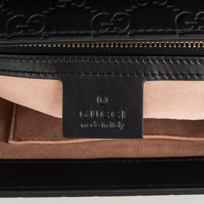 Gucci Guccissima Signature Small Padlock Top Handle Bag Black 6 of 7