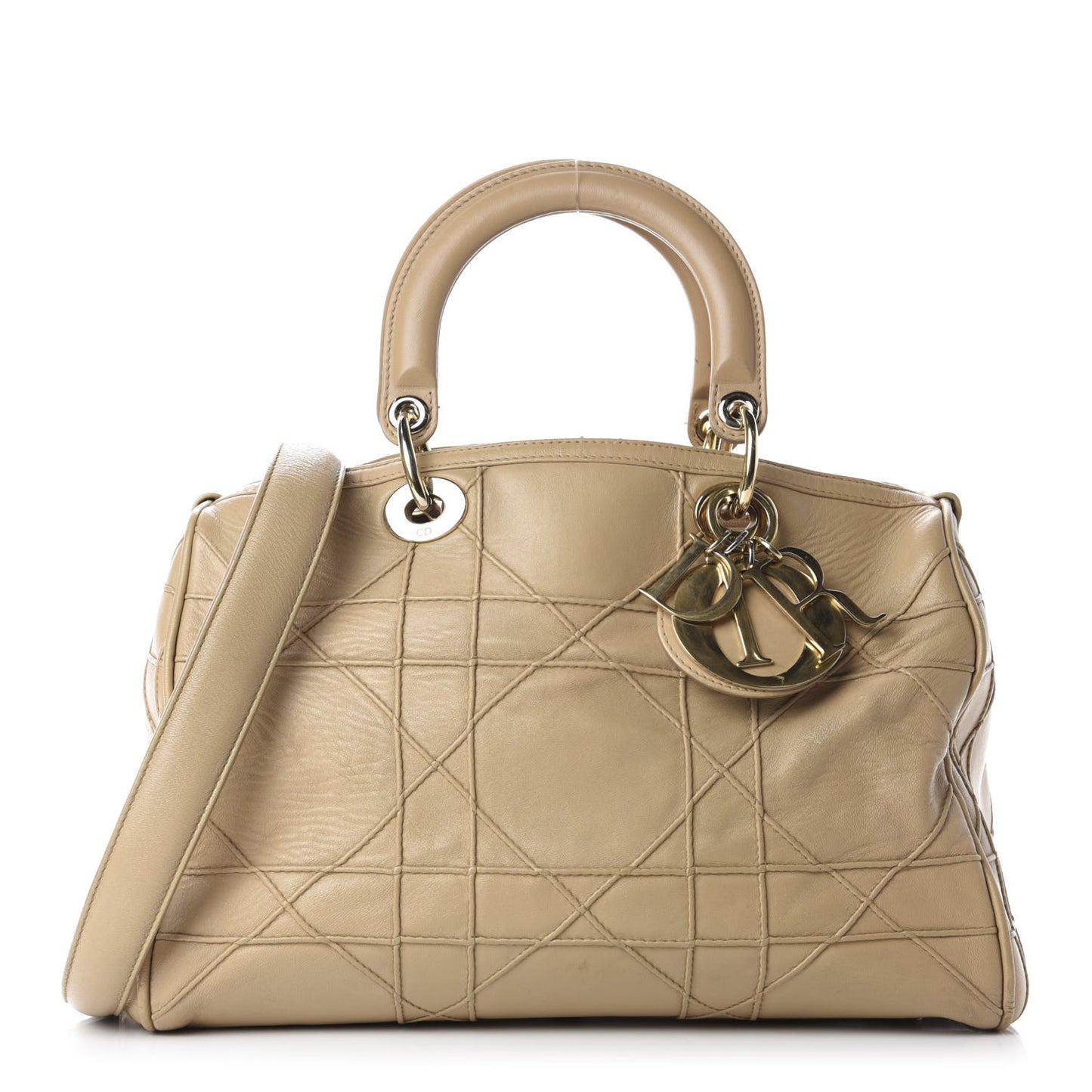 Lambskin Cannage Granville Polochon Beige