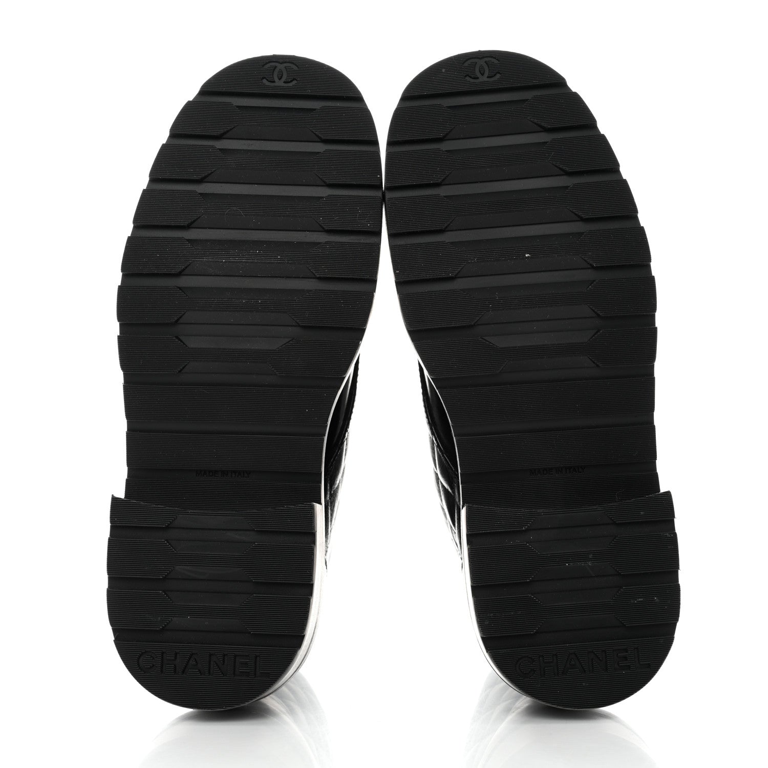 Chanel Shiny Calfskin Quilted Lace Up Combat Boots 36 Black 5 of 9