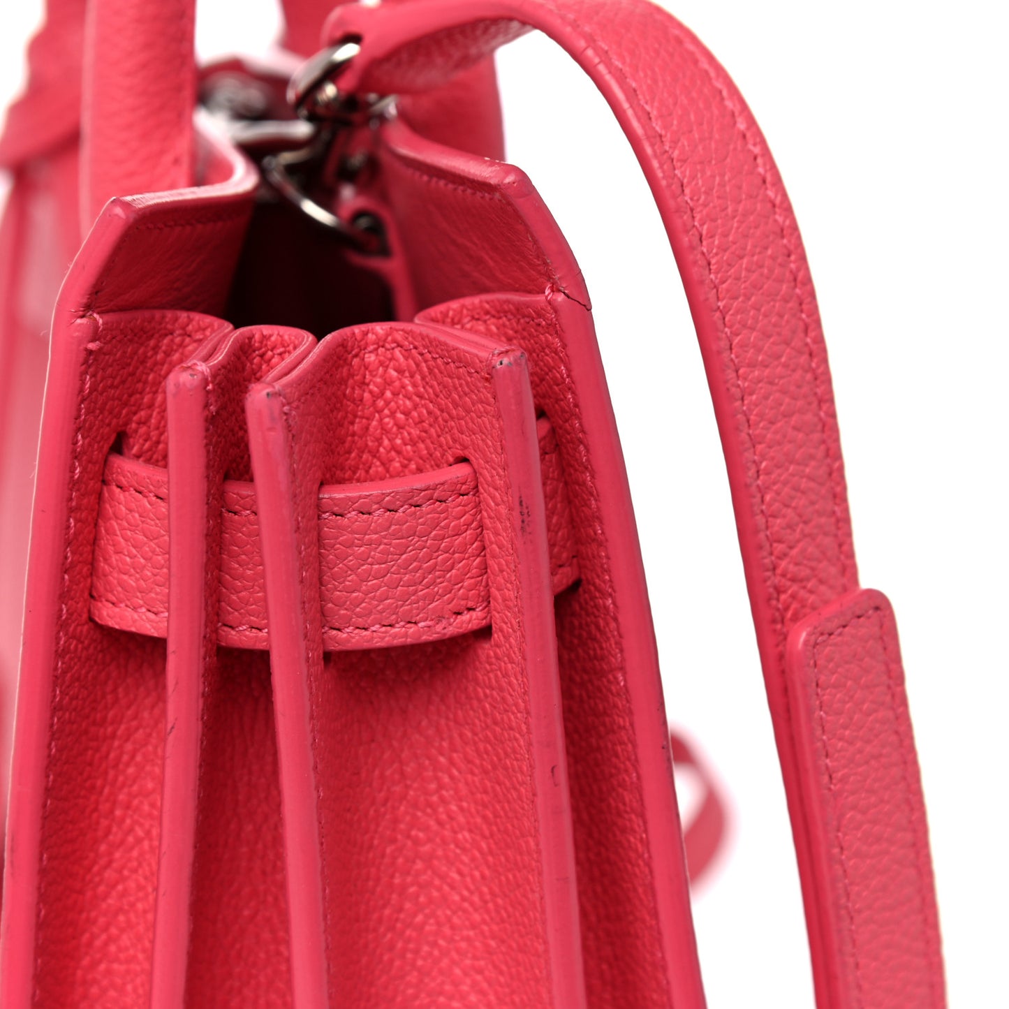 Grained Calfskin Nano Sac De Jour Coral