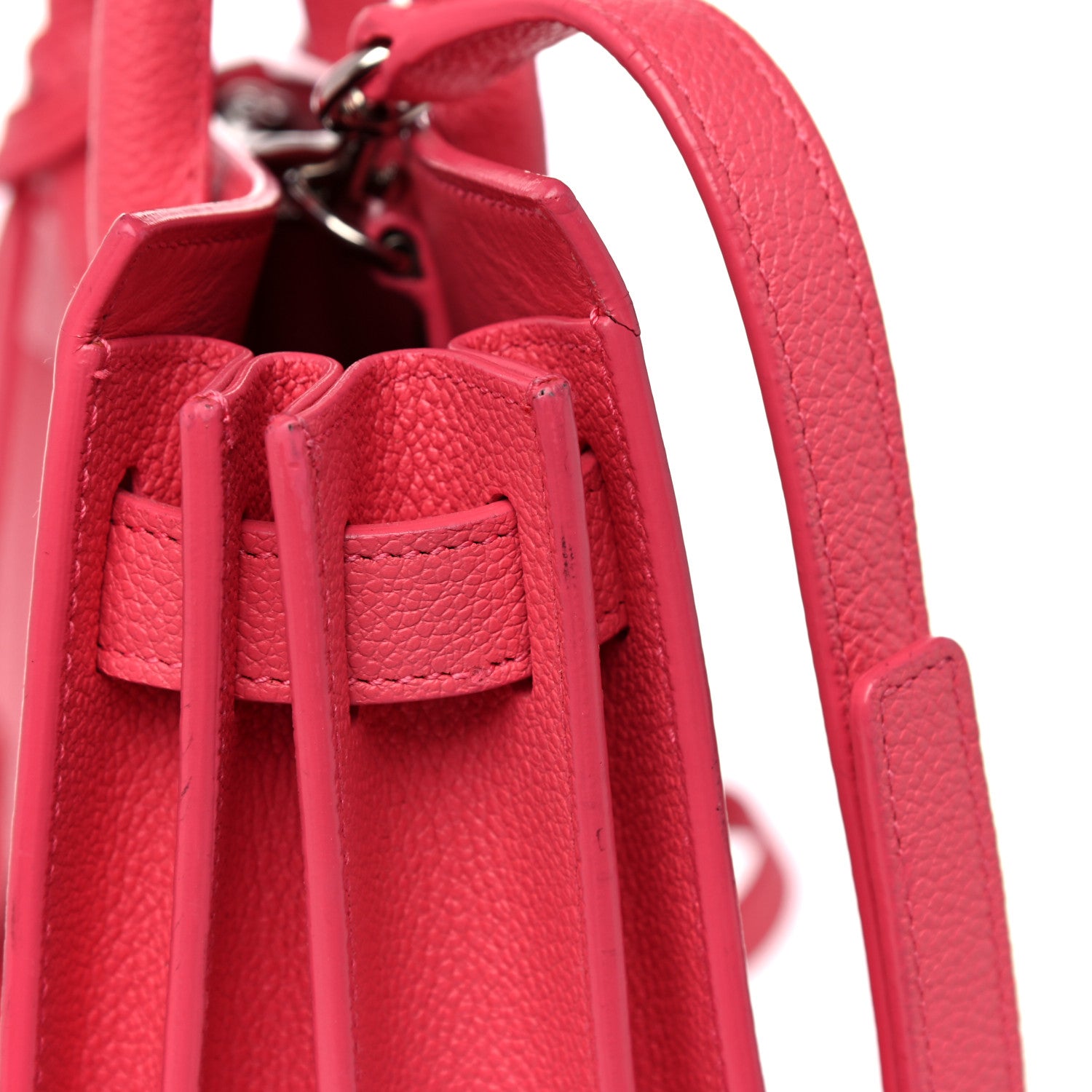 Saint Laurent Grained Calfskin Nano Sac De Jour Coral 15 of 22