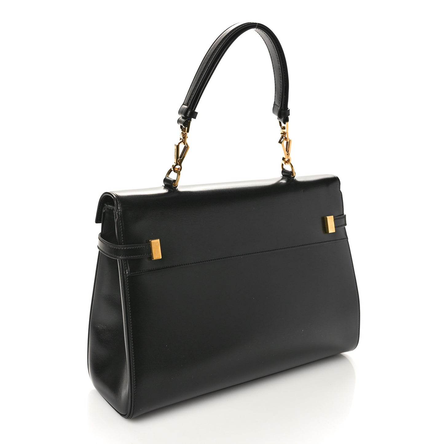 Smooth Calfskin Manhattan Top Handle Black