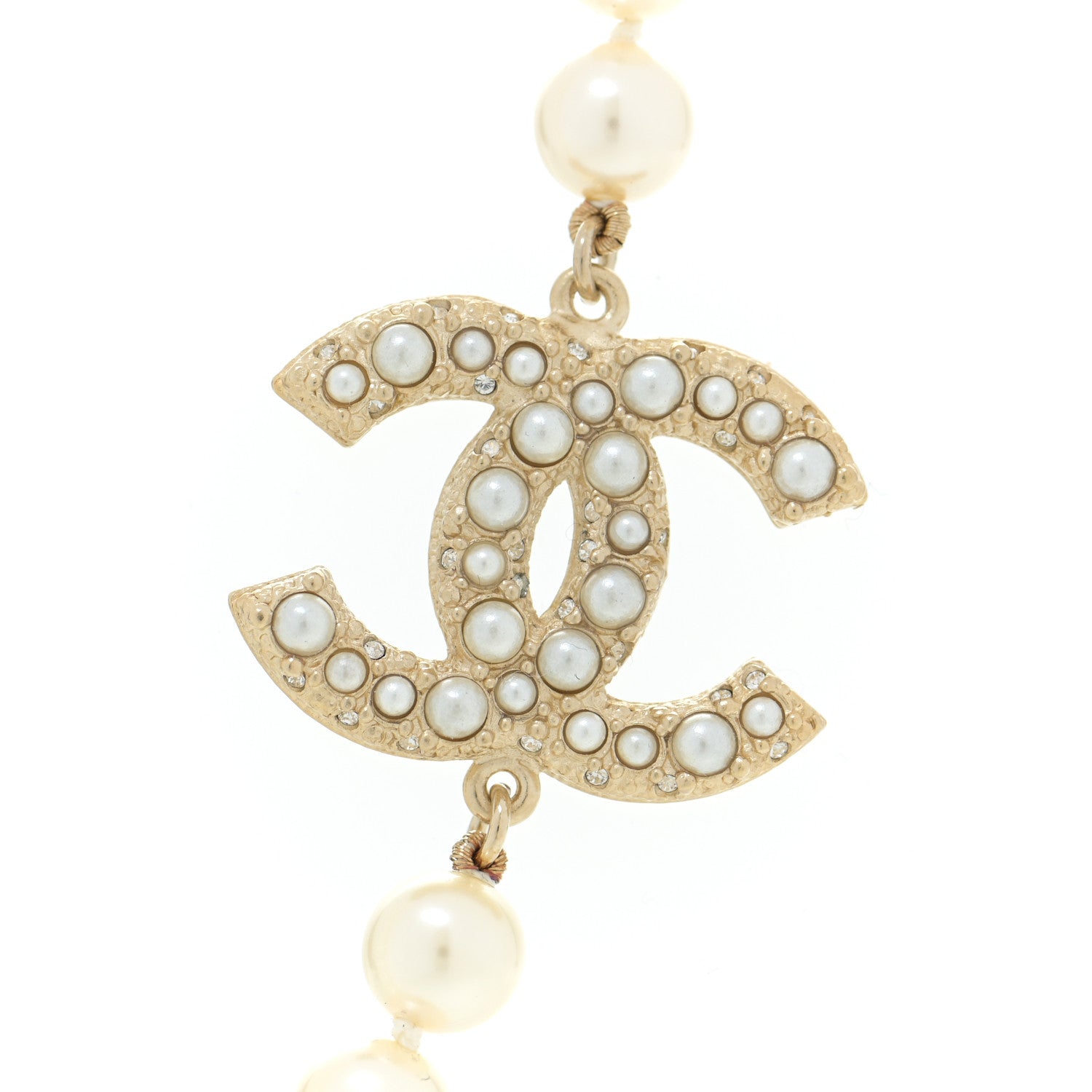 Chanel Pearl CC 100th Anniversary Necklace Light Gold 7 of 14