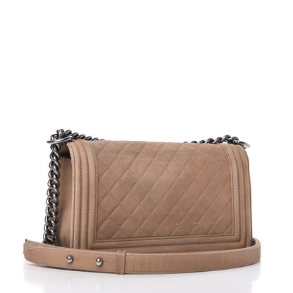 Chanel Iridescent Caviar Quilted Medium Boy Flap Beige 3 of 14