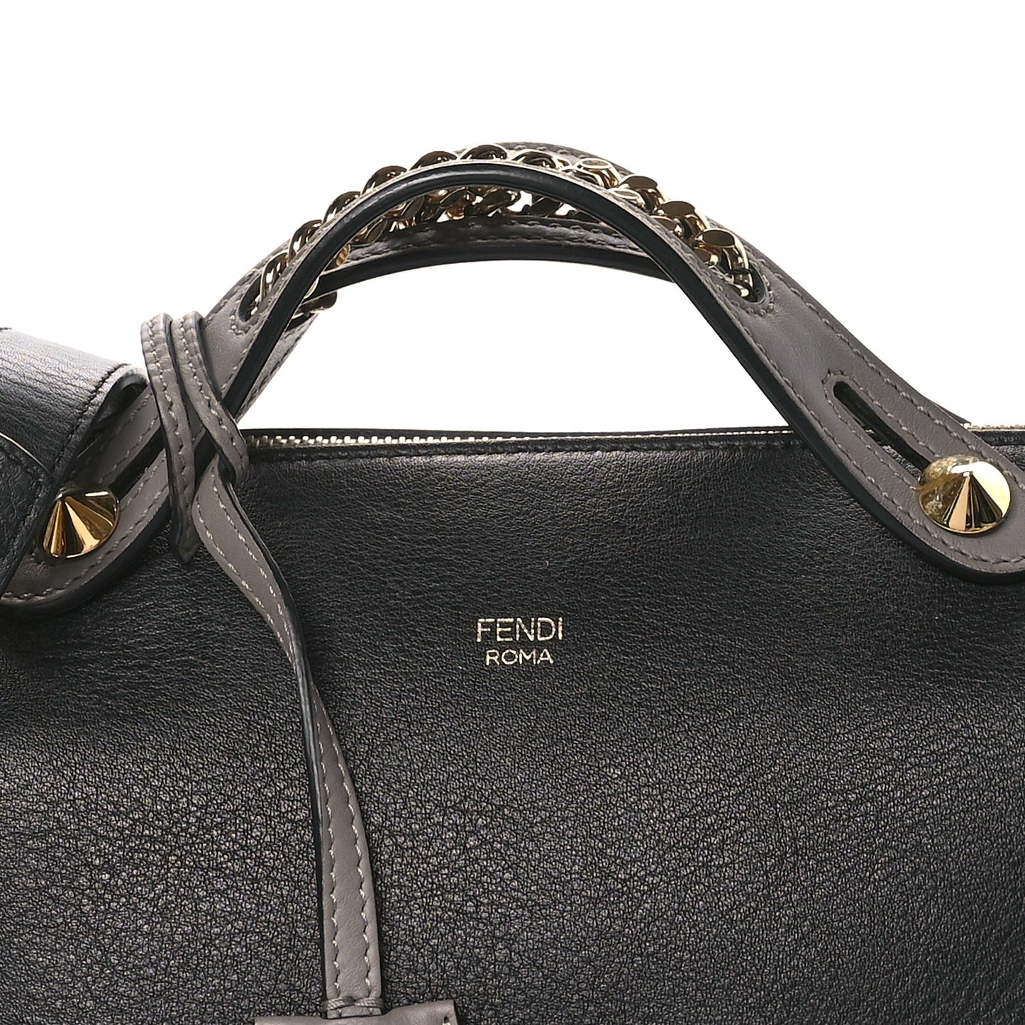 Vitello Dolce Chain Medium By The Way Boston Bag Black Grigio