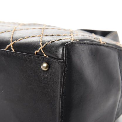 Chanel Calfskin Wild Stitch Top Handle Bag Black 9 of 14