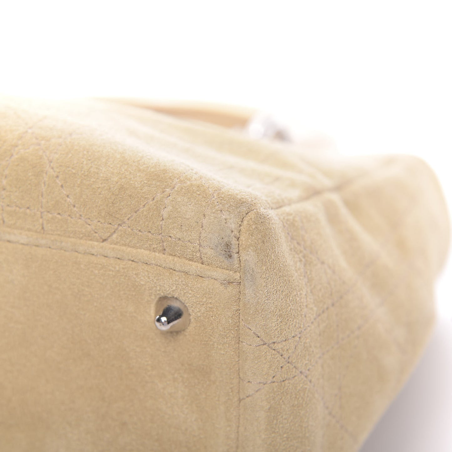 Suede Cannage Medium Lady Dior Beige