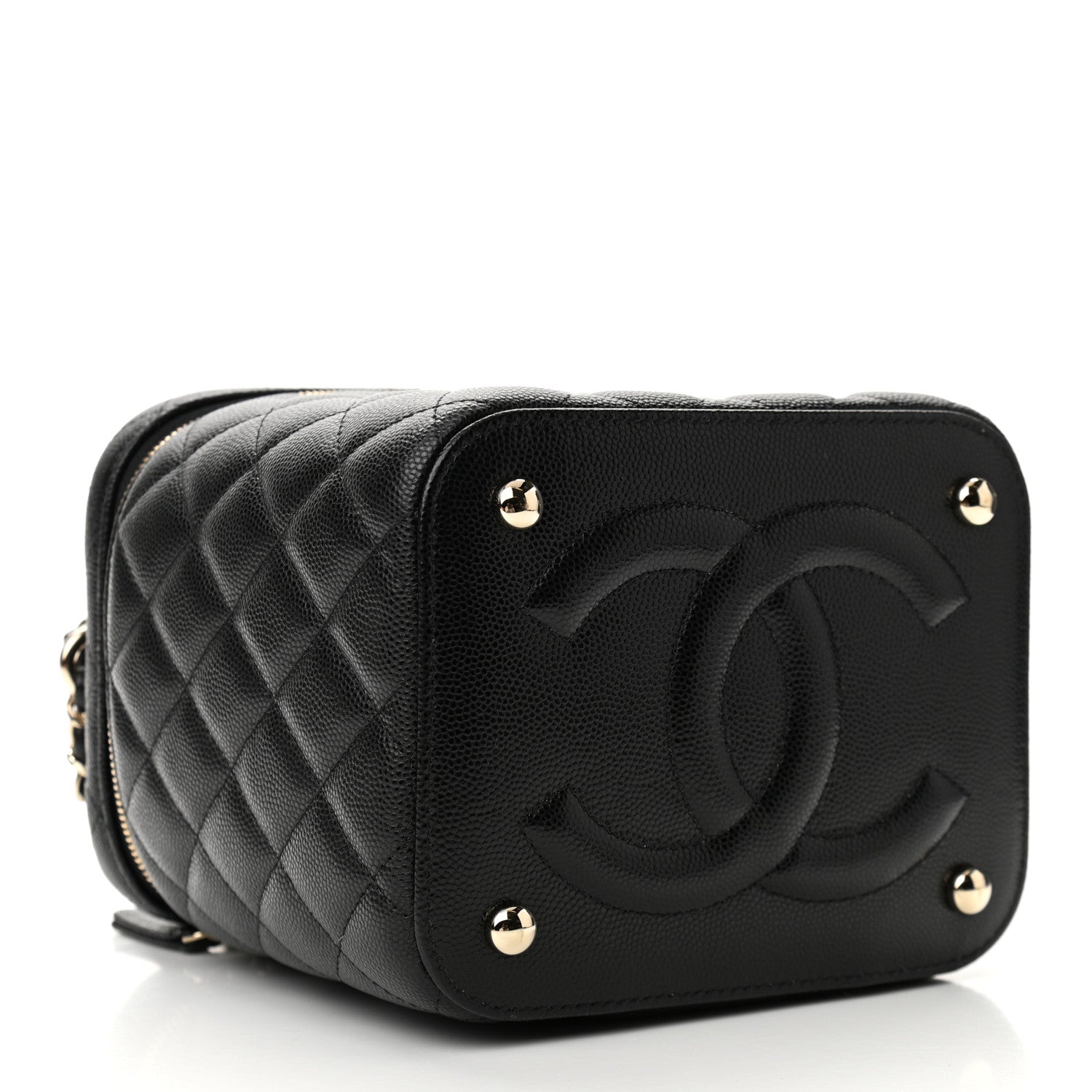 Chanel Caviar Quilted Small Top Handle Vanity Case With Chain Black 3 of 10