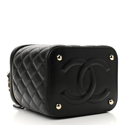 Chanel Caviar Quilted Small Top Handle Vanity Case With Chain Black 3 of 10
