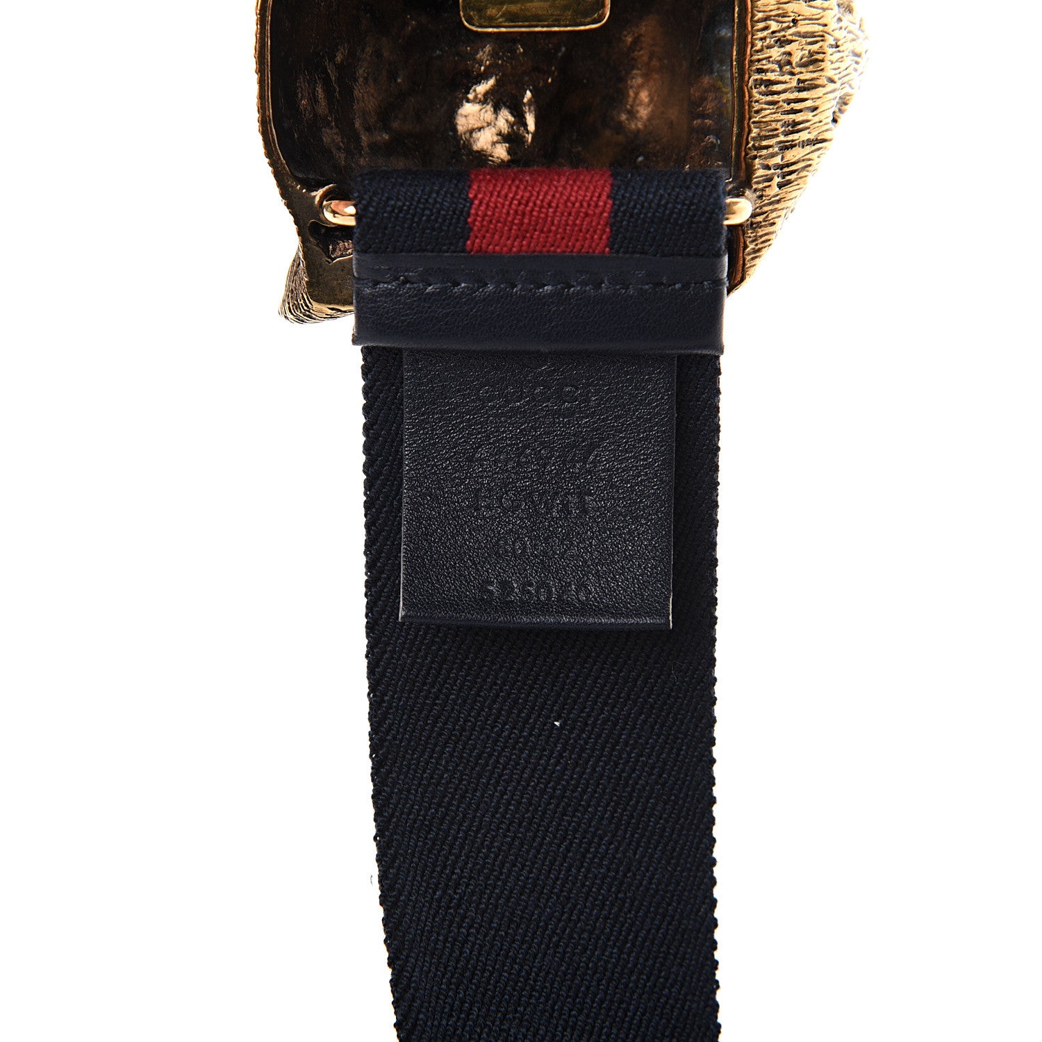 Gucci Web Feline Buckle Belt 80 32 Blue Red 3 of 3