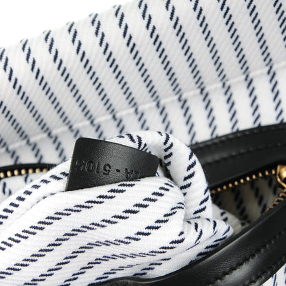 Celine Cotton Canvas Striped Medium Phantom Luggage White Navy 8 of 9