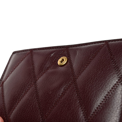 Givenchy Goatskin Diamond Quilted GV3 Medium Wallet Aubergine 9 of 12